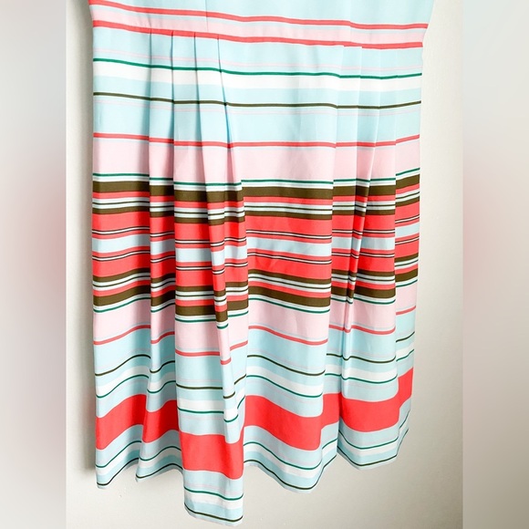CeCe l Cynthia Steffe Claiborne Striped Rainbow Pleated Clearwater Aline Dress 0 - Picture 8 of 13